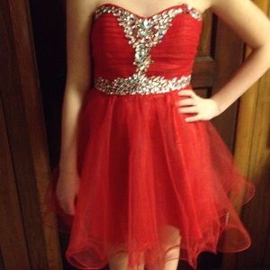 Debs Short red Homecoming Dress